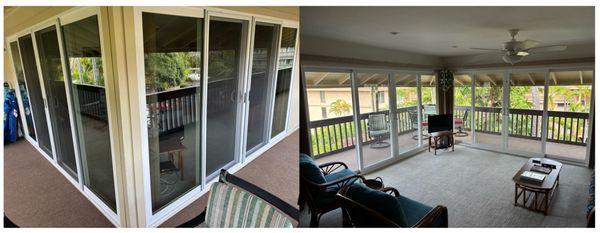 Mike and his crew also replaced 4 large sliding glass doors and a window in the master bedroom. Very clean work.