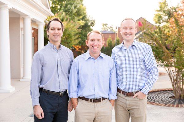 Dr. Keith Pyle, Orthodontist, on Left, Dr. Shepherd Sittason, Pediatric Dentist, in Center, Dr. Preston Stewart, Pediatric Dentist, on Right