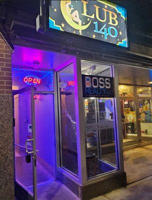 Front of bar entrance