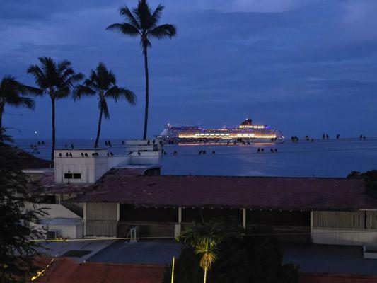 View and there's a cruise ship