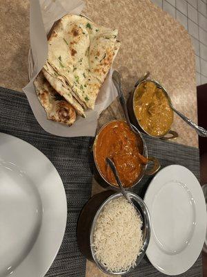 79. Garlic Naan 52. Coconut Chicken 48. Butter Chicken