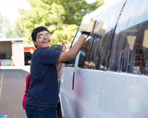 Having school Car Wash to learn money management, work ethic, and responsibilities. Students even get to use the money for class snacks!