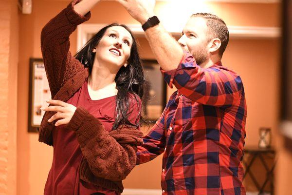 Salsa lesson with a really fun couple enjoying a date night together.