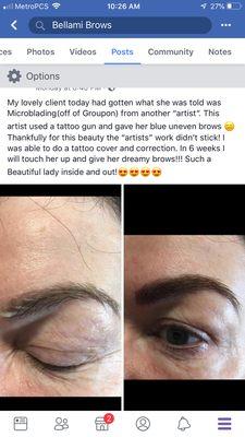 Microblading correction