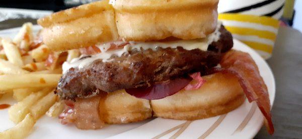 1/3 frisco bacon burger. Had a couponfor free fries and small drink. Came to#7.02