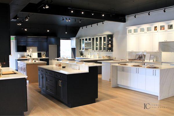 Shaker cabinet showroom displays.