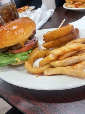 Burger and fries