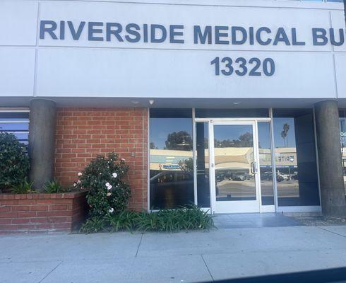 This is the front entrance of the building. There is a parking lot and back entrance as well.