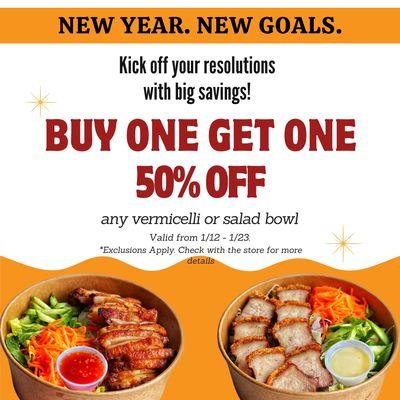 BOGO 50% off! Ask the store for details and exclusions