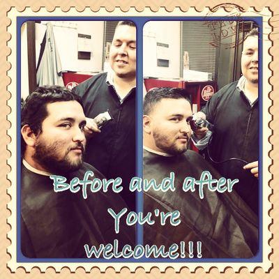 Tapered combover with a beard trim