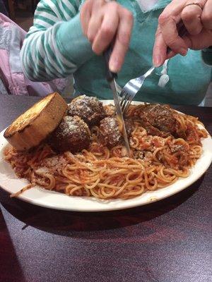 Spaghetti & Meatballs ... delicious and huge portion .... had to take some home.