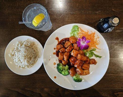 General Tso's Tofu with Brown Rice