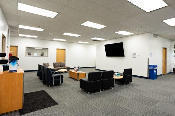 We have WIFI and TV in our waiting room.