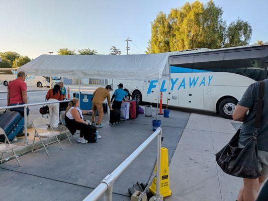 Waiting for boarding the bus