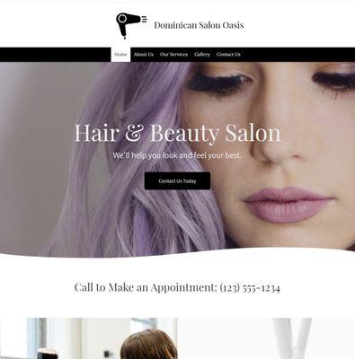 Demo site requested from one of our Salon Owners