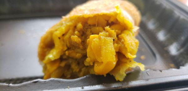 Inside the curry egg roll