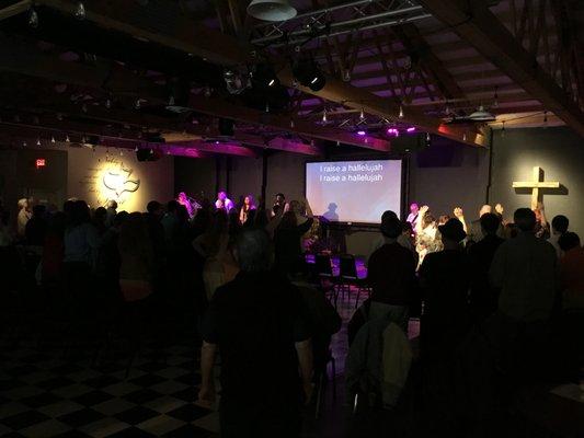 Worship from the Harbor way building.