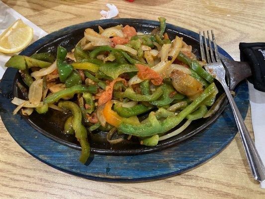 My mostly green peppers fajitas