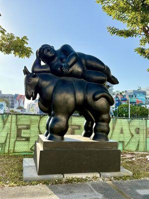 Sculpture located at the parking lot