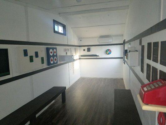 For a tiny home, Mobile Escape's time travel museum is quite roomy! We can comfortably fit 10 people in our room.