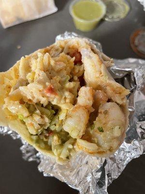 Shrimp super burrito