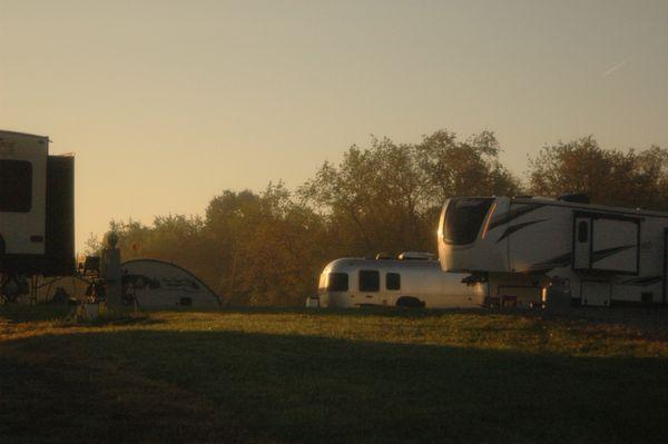 Sunrise at Starry Fields RV Park in October