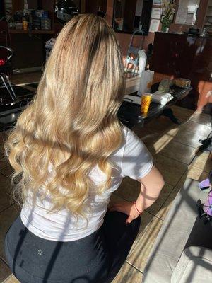 Blonde with extensions