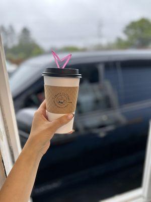 crafted creation latte for a customer