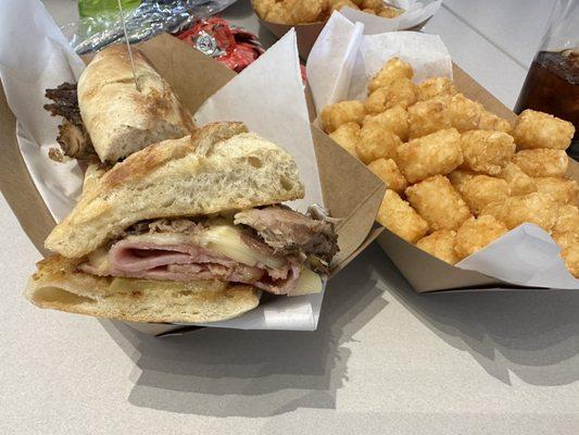 Cubano and tots