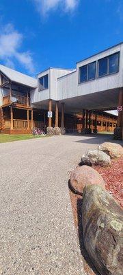 Parking lot, This hotel isn't really handicap accessible.