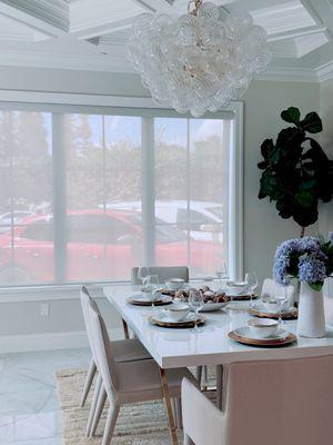 High density linen look solar screen Silver Metallizing 3%- Ivory.