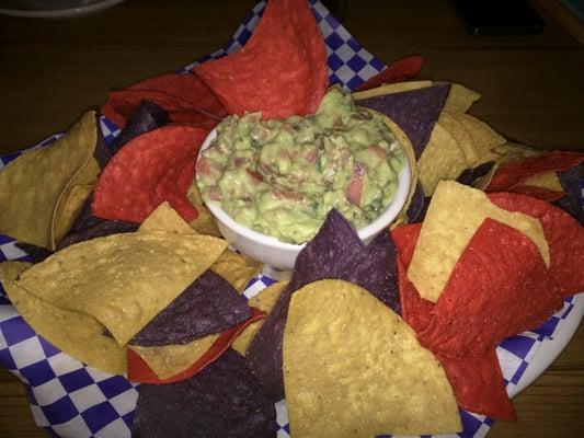 Fresh Guacamole made to order. Fresh, warm chips with lime salt. Even better than Rocco's (although a bit smaller).
