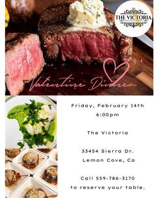 Join us this Valentine's Day. Chef Elaine Dakessian of Tres Bien will be making a beautiful meal!