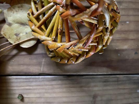 Crafting with fresh willow.