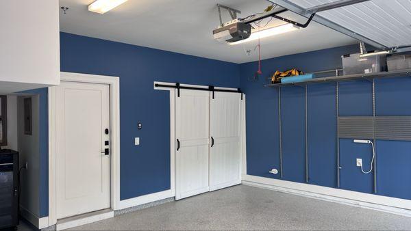 Fresh new paint to garage space