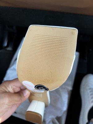 Bottom of the shoe that the manager claimed wasn't damaged