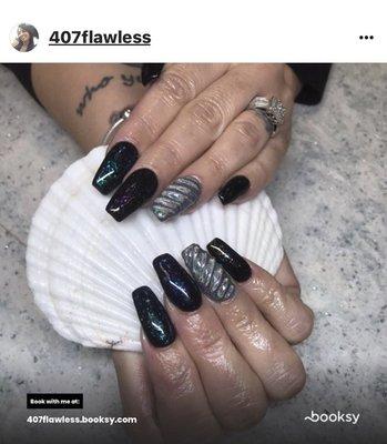 Black mermaid coffin