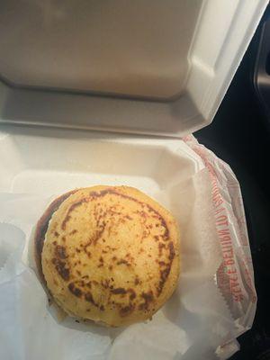 Chicharron and cheese pupusas.