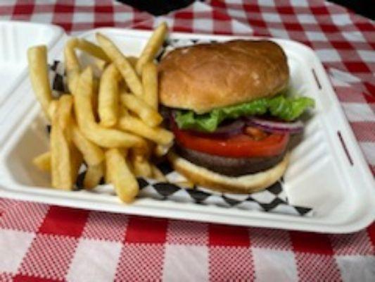 Classic Americana burger and fries