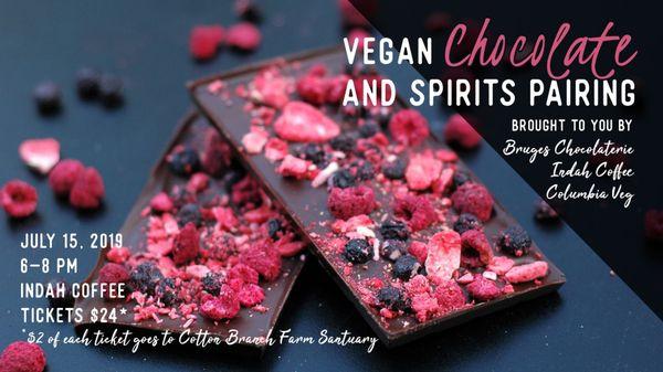 Vegan & Spirits Tasting with Bruges Chocolaterie & Columbia Veg @ Indah Coffee