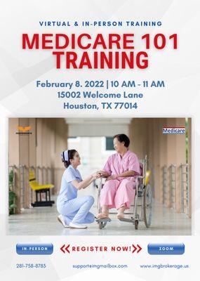 Medicare 101 Training February 8th, In person and through ZOOM!