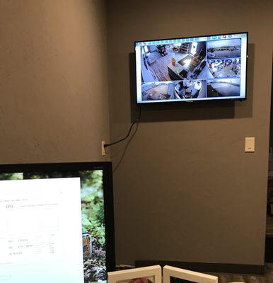 TV wall mounted with HDMI cable fished through wall so it can be used as a display for the camera system!
