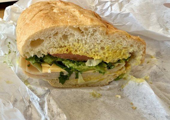 Half of my turkey sandwich
