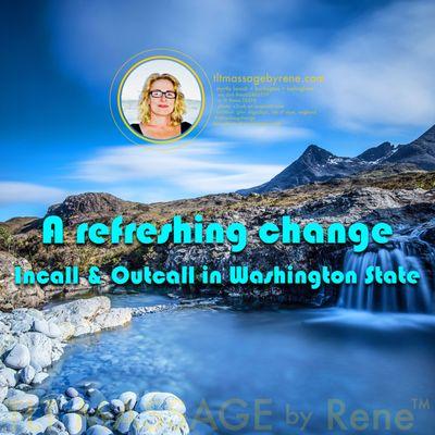 TLT MASSAGE by Rene™ is always a refreshing change. Incall and Outcall now back in Washington State. Seasonally in Myrtle Beach, SC.