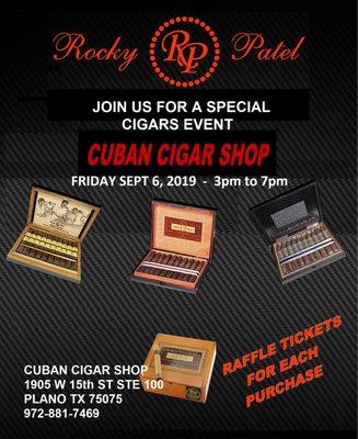 ROCKY PATEL CIGARS EVENT, SEPT 6 2019