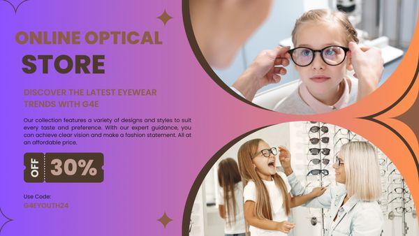 Use this code to get a discount on children's glasses for the rest of March 2024!