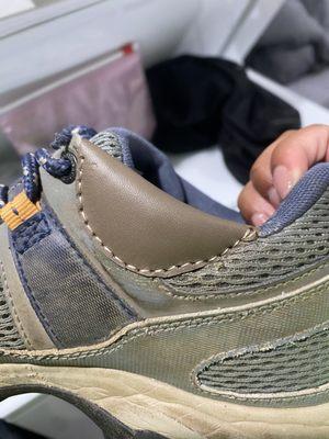 Outside of sewn leather