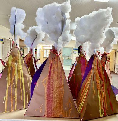 Volcano art project for dinosaur week
