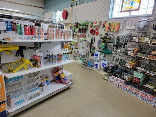 Inside, small but lots of inventory.