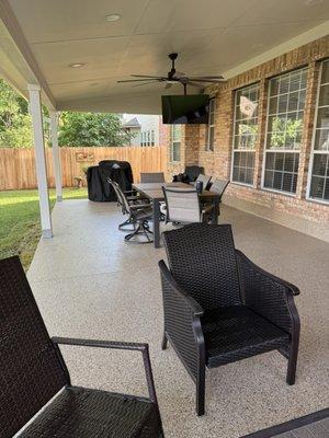 See the patio flooring. It's beautiful.